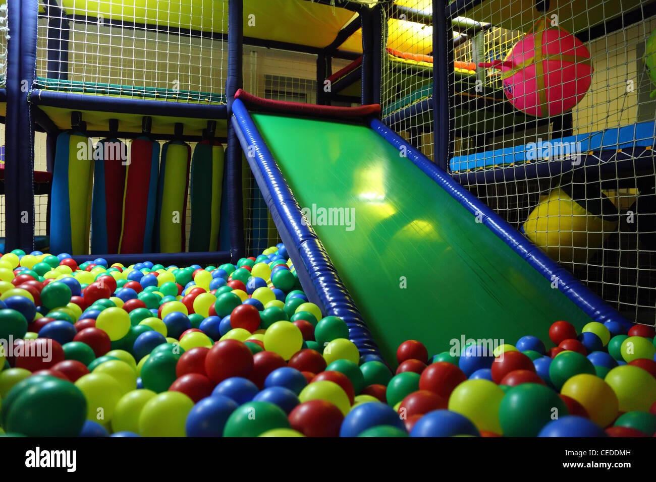 Children`s playroom with multicolor balls Stock Photo